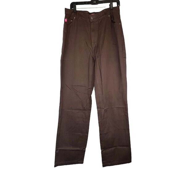 Woman Within Natural Fit 5 Pocket Western Classic Academia Brown Denim Pants 12T - Picture 9 of 9